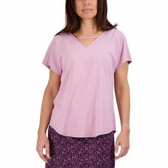 Tranquility by Colorado Clothing Womens V-neck Top Size: S, Color: Lilac
