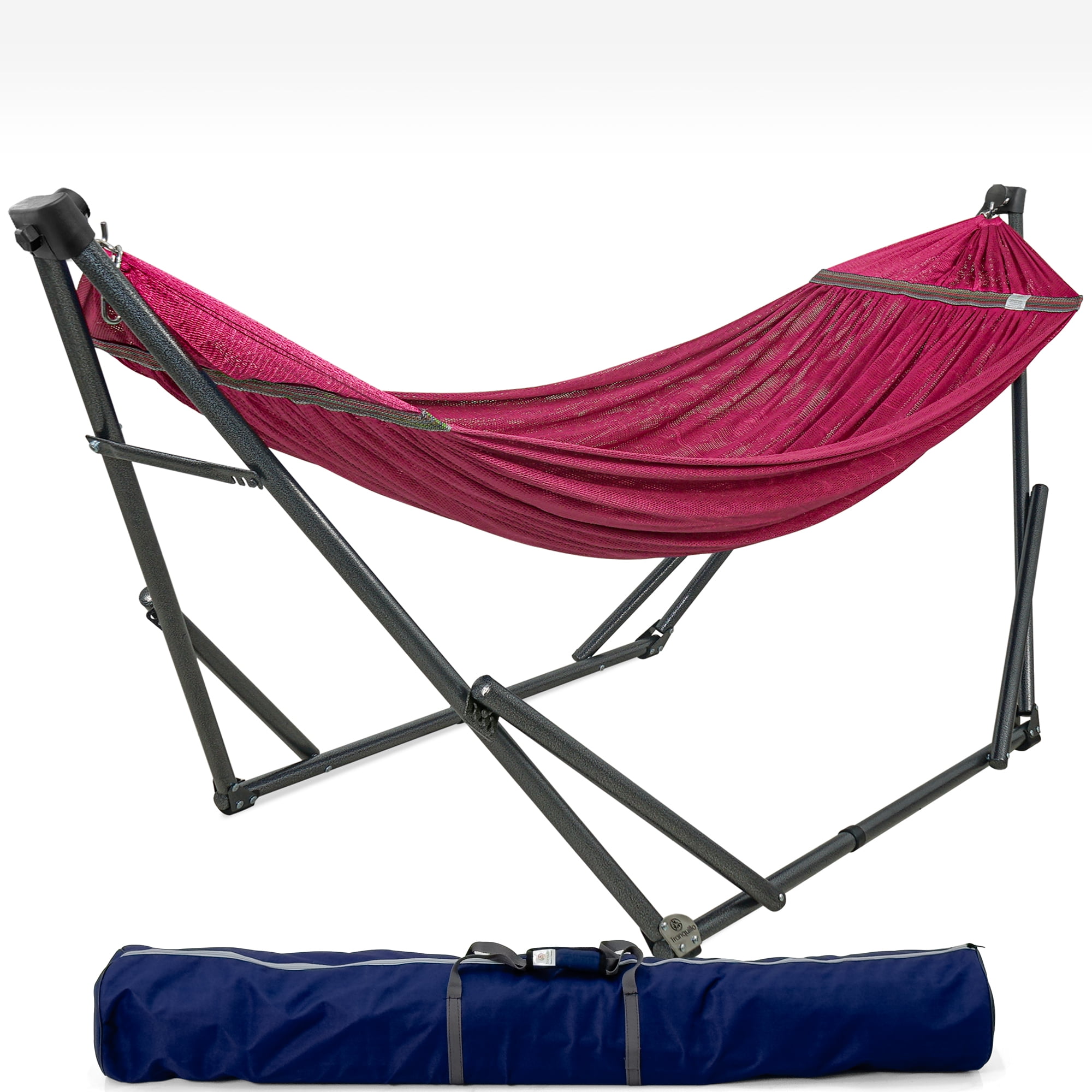 Tranquillo Foldable Hammock Stand, Collapsible Camping Hammock and Stand Set, 600 lbs Capacity Double Hammock Stand for 2 Persons, Premium Steel Stand and Breathable Polyester Hammock Net, Peacock - Walmart.com Tranquillo Foldable Hammock Stand, Collapsible Camping Hammock and Stand Set, 600 lbs Capacity Double Hammock Stand for 2 Persons, Premium Steel Stand and Breathable Polyester Hammock Net, Peacock - Walmart.com