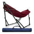 thumbnail image 1 of Tranquillo Adjustable Hammock Stand / Collapsible Hammock with Stand – Picnic Hammock Stand and 2 Layered Polyester Hammock Net for 2 Persons with Carry Bag - Supports up to 550lbs, Red, 1 of 12