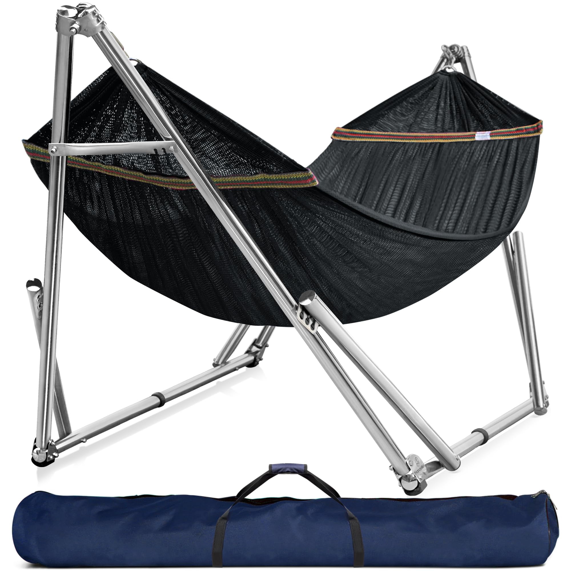 Tranquillo Adjustable Hammock Stand, Collapsible Camping Hammock and Stand, 650 lbs Capacity Deluxe Double Hammock Stand for 2 Persons, Portable Everywhere Easy Assembly Non-Slip and Noise-Free, Grey - Walmart.com Tranquillo Adjustable Hammock Stand, Collapsible Camping Hammock and Stand, 650 lbs Capacity Deluxe Double Hammock Stand for 2 Persons, Portable Everywhere Easy Assembly Non-Slip and Noise-Free, Grey - Walmart.com