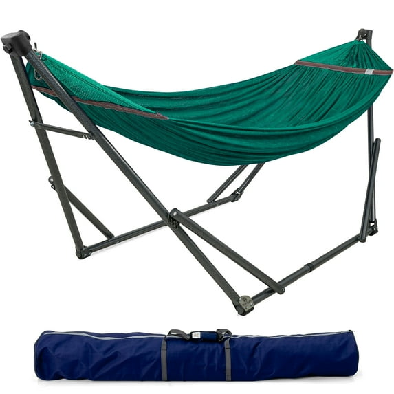Tranquillo Foldable 2-Person Hammock with Collapsible Camping Set, Peacock