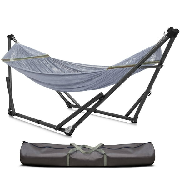 Tranquillo Uniki 30s Foldable Hammock Stand, 550 lbs Capacity, No Screws Needed, Grey