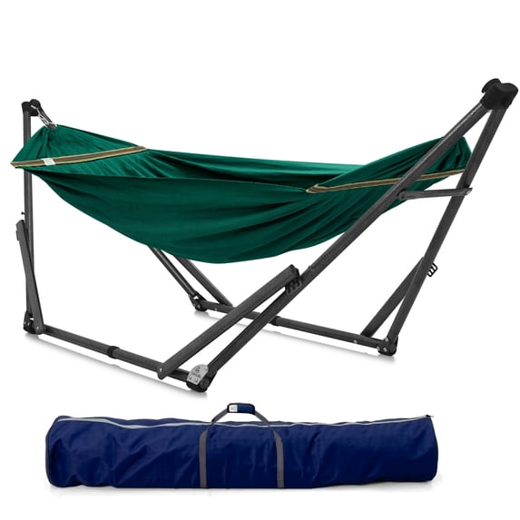 Tranquillo Uniki Hammock with Stand – 550 lbs Capacity, Foldable & Portable, Heavy-Duty Indoor/Outdoor Hammock with Premium Carry Bag, Emerald Green