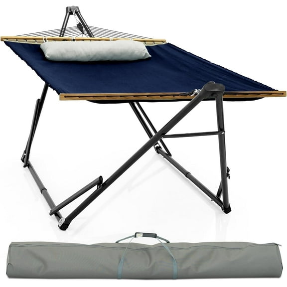Tranquillo Unity Adjustable Hammock Stand, 800 lbs Capacity Steel Double Hammock Stand for 2 Persons, Navy