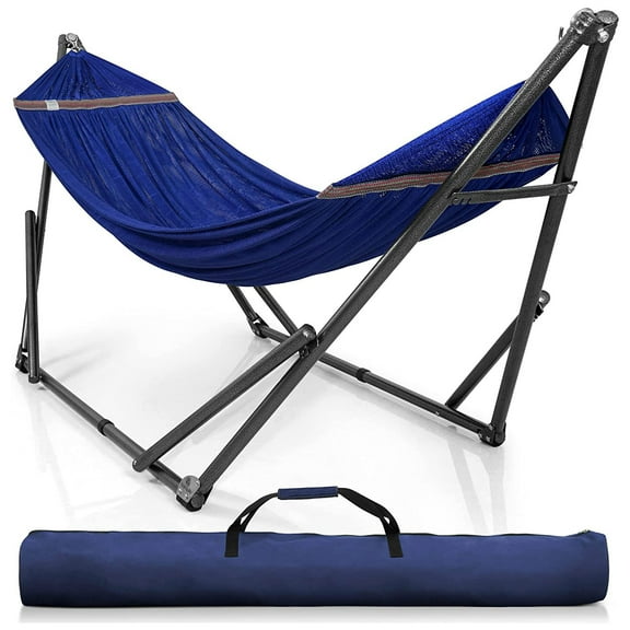 Tranquillo Universal 106.5" Double Hammock w/ Adjustable Stand & Bag, Blue