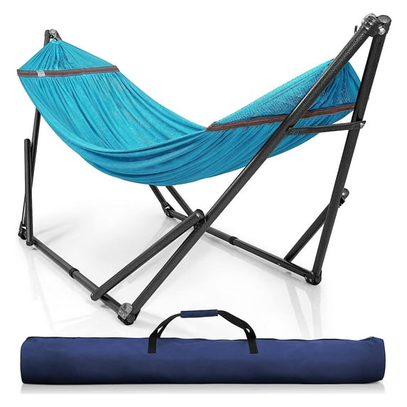 Tranquillo Universal 106.5" Double Hammock with Adjustable Stand & Bag, Sky