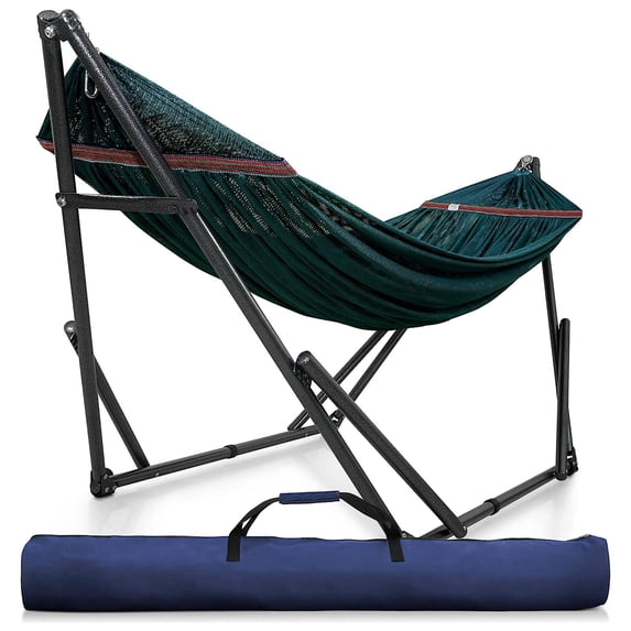 Tranquillo Universal 116" Double Hammock w/ Adjustable Stand & Bag, Peacock