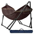 thumbnail image 1 of Tranquillo Universal 116" Double Hammock w/Adjustable Stand and Bag, Brown, 1 of 12