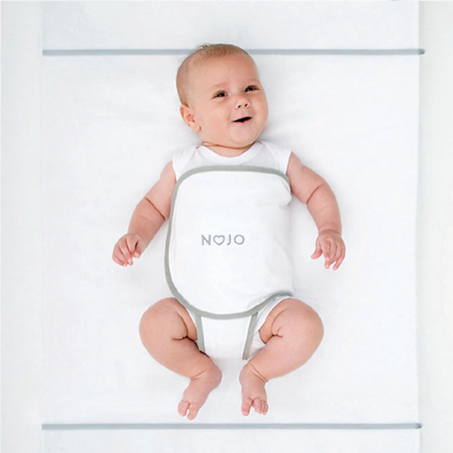 NoJo Safe Sleep Swaddle Blanket for Crib Safety for Newborns and Infants – Safe, Anti-Rollover Blanket, White