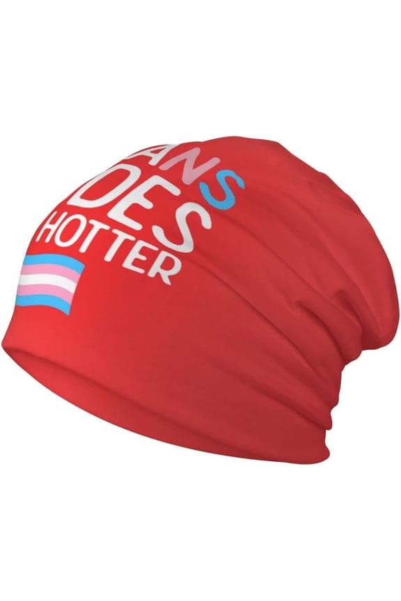 Trans Dudes are Hotter Transgender LGBT Funny Beanie Hat Men Skull Cap Woman Hedging Head Hat Beanie Knit Hats Black