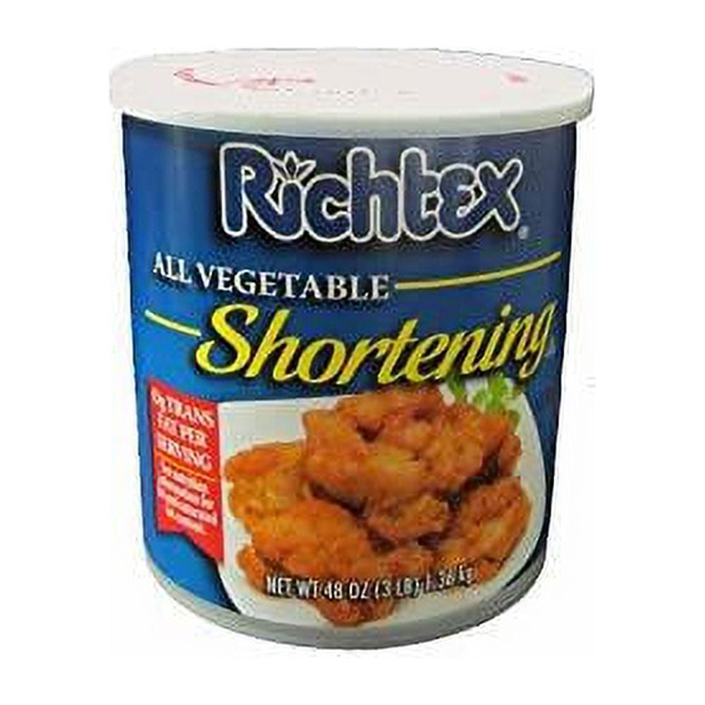 Trans Fat Vegetable Shortening, 3 Pound 12 Per Case.