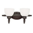 thumbnail image 1 of Two Light Rubbed Oil Bronze White Opal Glass Vanity, 1 of 1
