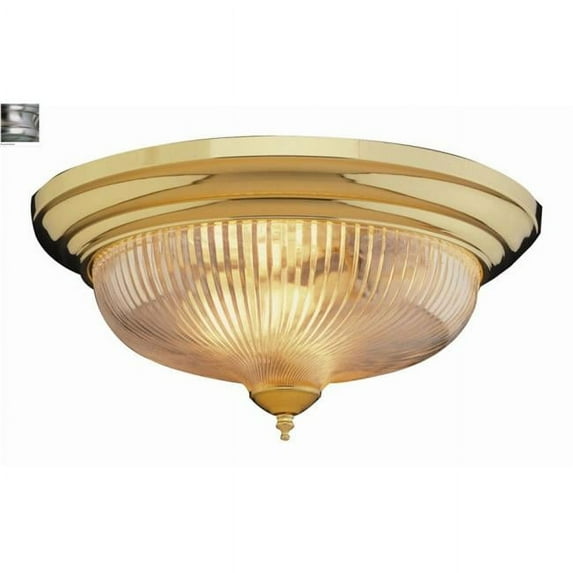 Trans Global Lighting 13015 BN-CL 3 Light 15 inch W Flushmount - Brushed Nickel - Clear