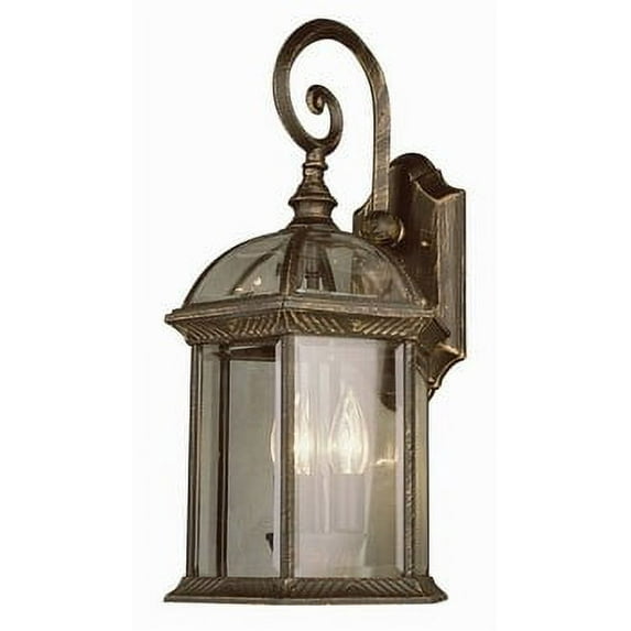 Three Light Black Copper Clear Pentagon, Glass Roof Glass Wall Lantern
