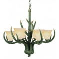 thumbnail image 1 of Six Light Crushed Stone Glass Replica Deer Antler Up Chandelier, 1 of 2