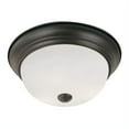 thumbnail image 1 of Trans Globe EE Button - Two Light Flush Mount, Rubbed Oil Bronze Finish with White Frosted Glass, 1 of 2