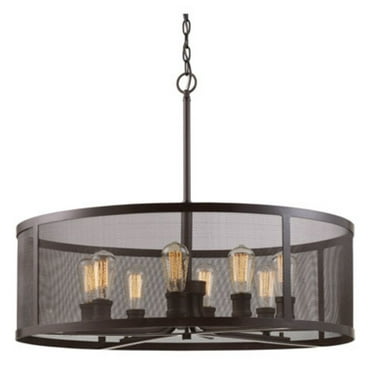 Trans Globe Lighting 10229 Mesh 8 Light 30" Wide Drum Chandelier - Bronze