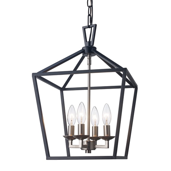 Trans Globe Lighting 10264 BK/BN Lacey 4 Light 12" Wide Pendant - Black