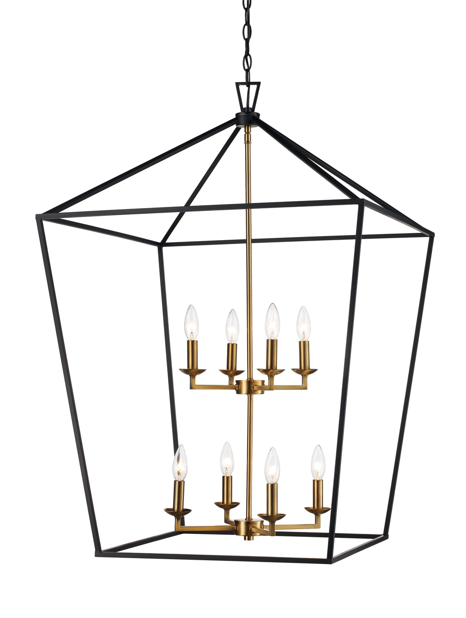 Trans Globe Lighting 10265 BK/AG Lacey 8 Light 26" Wide Taper Candle Lantern Chandelier -