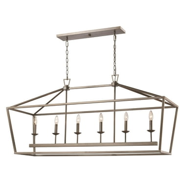 Trans Globe Lighting 10267 Lacey 6 Light 49" Wide Linear Chandelier - Silver