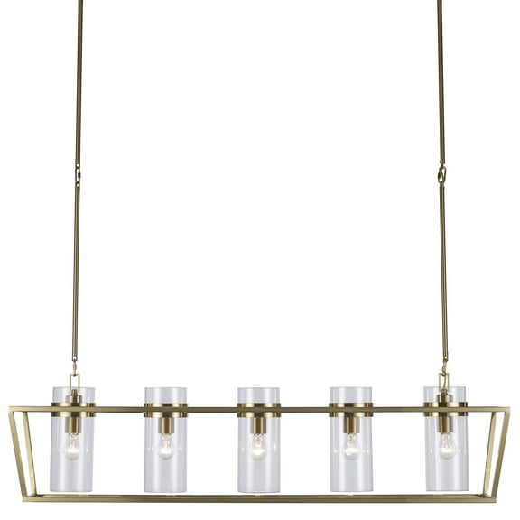 Trans Globe Lighting 11395 AG Rael 5 Light 54" Wide Linear Pendant - Gold