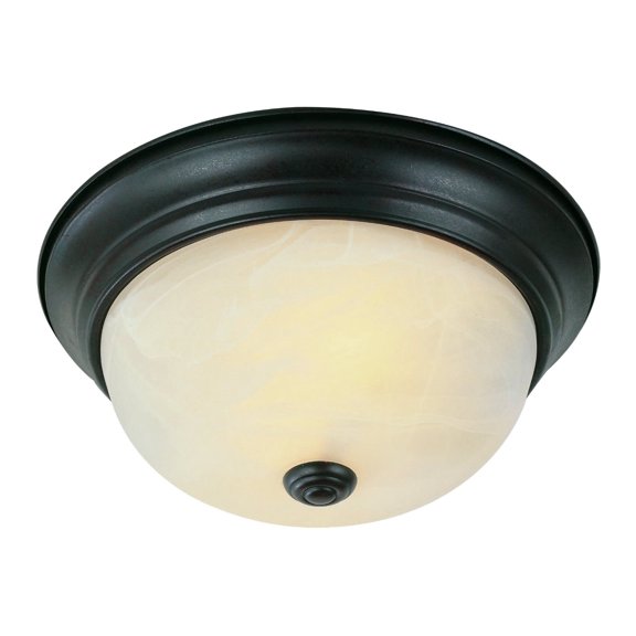 13619 ROB-Trans Globe Lighting-15 Inch Flush Mount   Rubbed Oil Bronze Finish with Marbleized Glass