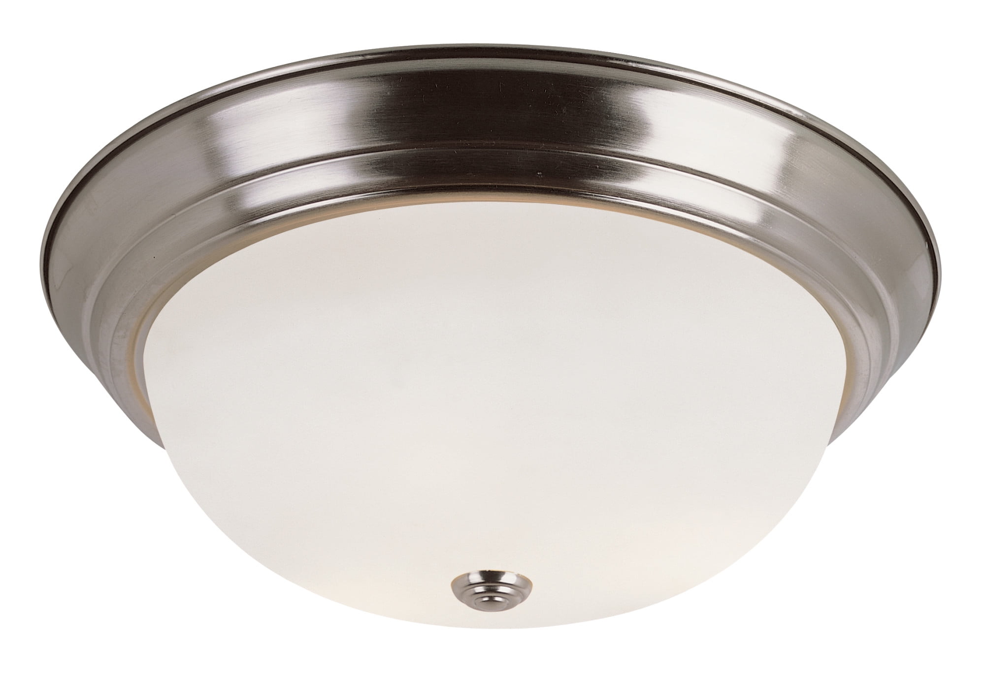 Brushed Nickel 15" Indoor/Outdoor Flush Mount Light with Frosted Glass