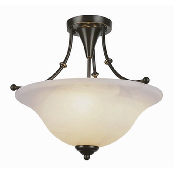 6540 WB Trans Globe Lighting 18 Inch Semi - Flush Mount-Weathered Bronze Finish