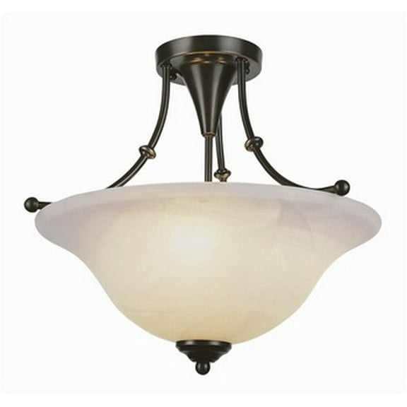 Trans Globe Lighting - 18 Inch Semi - Flush Mount-Weathered Bronze Finish