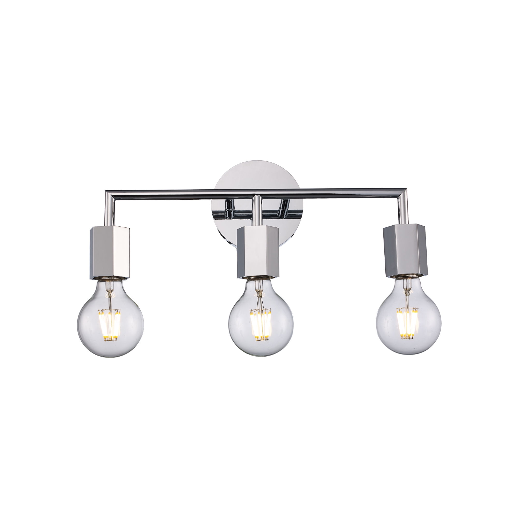 16" Classic Chrome Industrial Vanity Light, Dimmable, Direct Wired