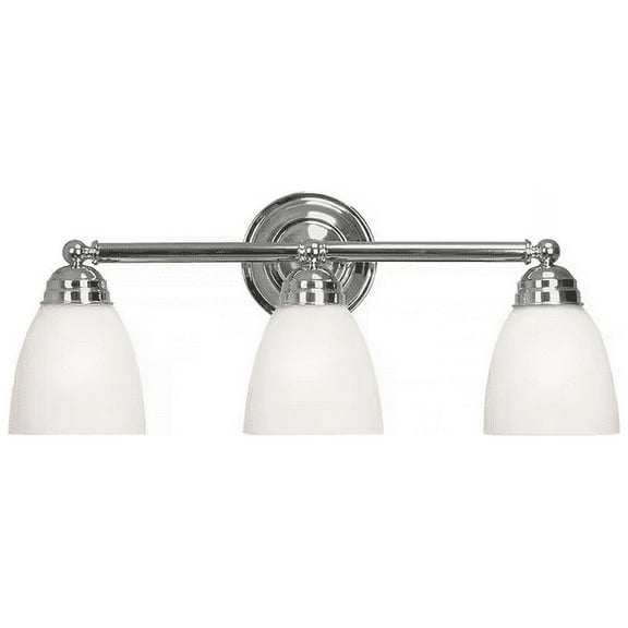 Ardmore 22.25 in. 3-Light Polished Chrome Bathroom Vanity Light Fixture with Frosted Glass Shades