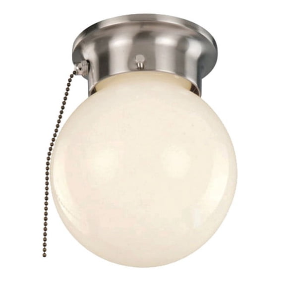Trans Globe Lighting 3606P BN 1 Light Flush Mount Globe Pull Chain Ceiling Fixture -