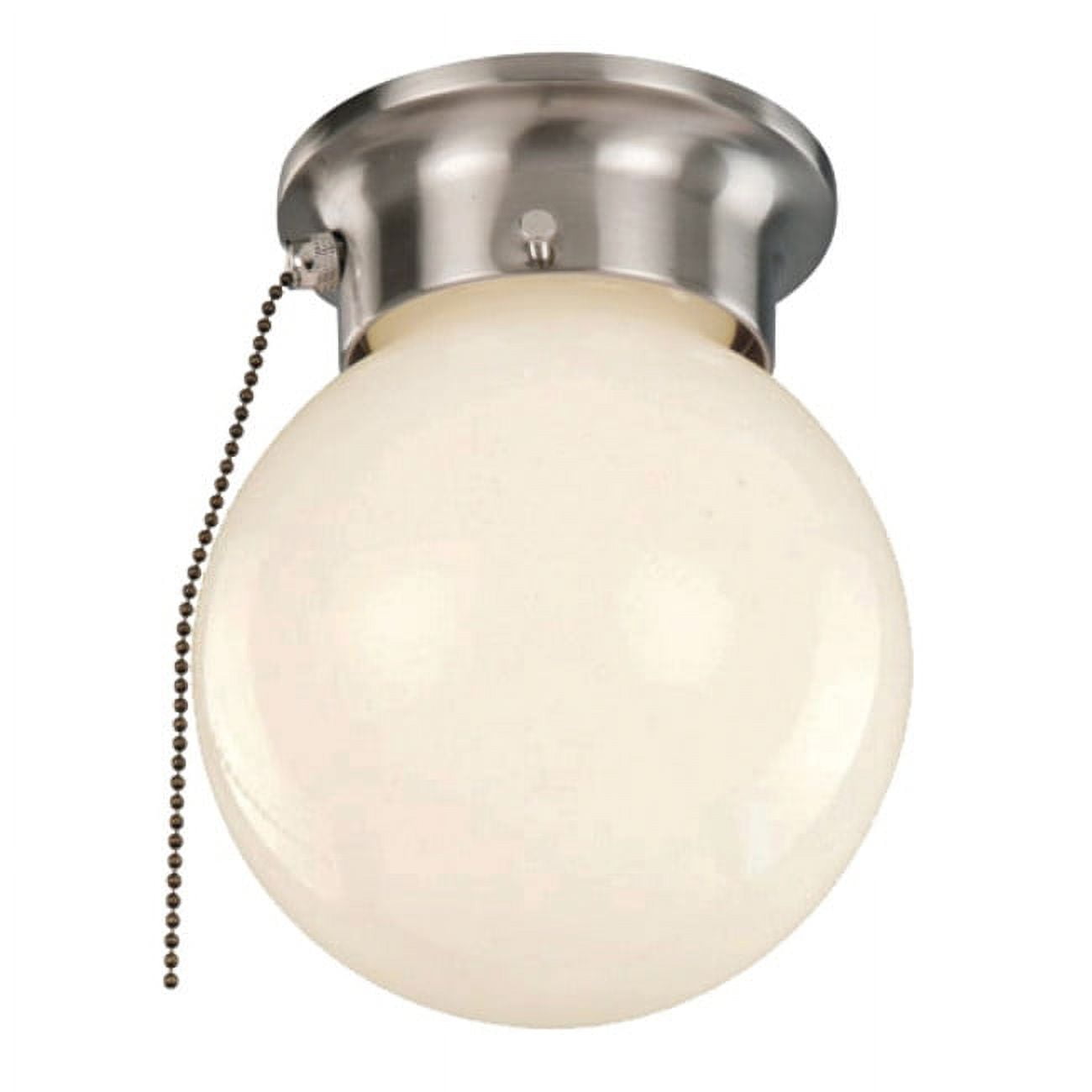 White Glass Globe Flush Mount with LED and Incandescent Options