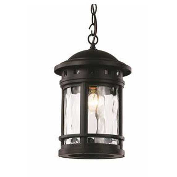 40375 BK-Trans Globe Lighting-Boardwalk - 9 Inch One Light Outdoor Hanging Lantern Black Finish