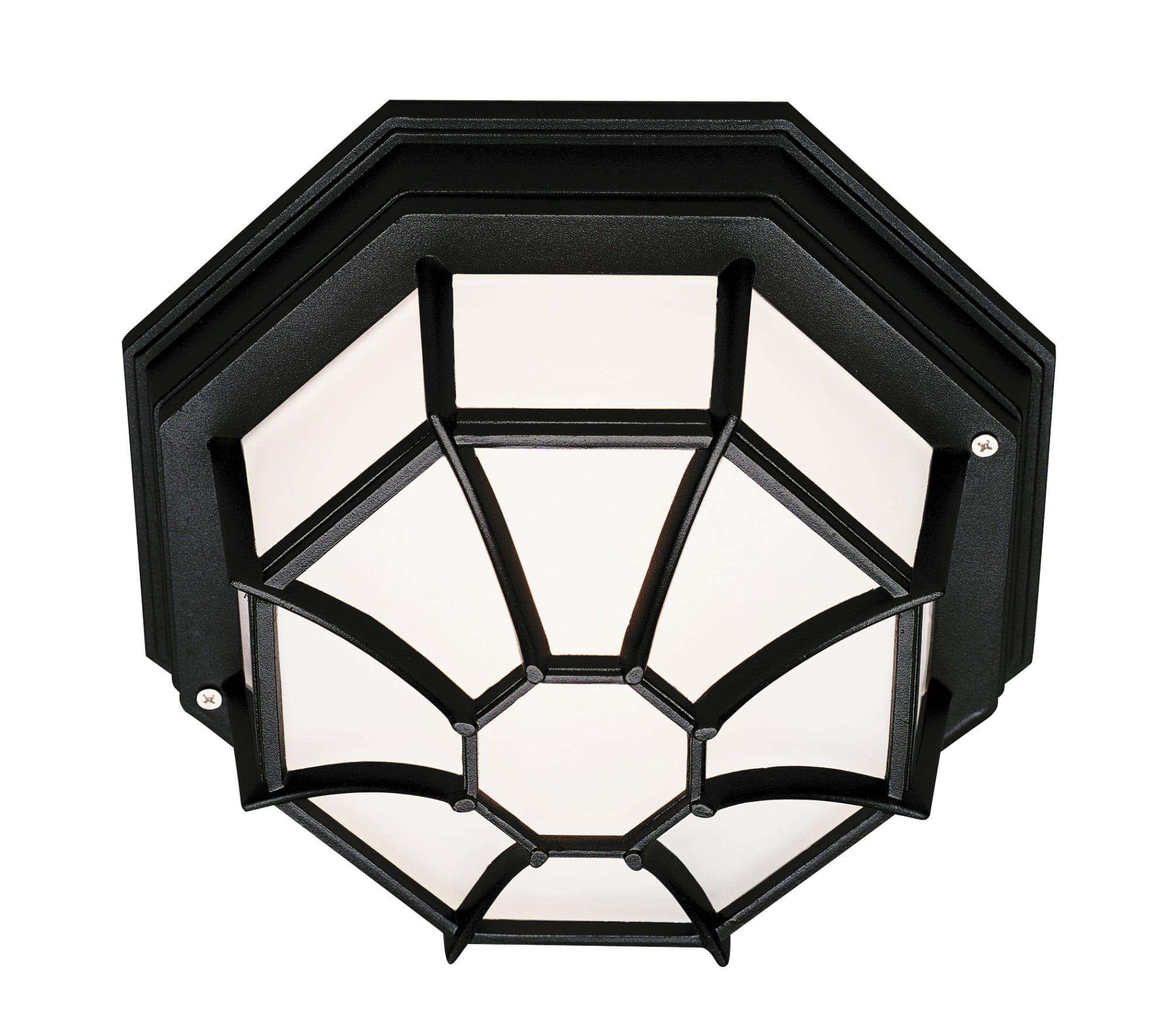Elegant Black Glass Flush-Mount Light for Indoor/Outdoor