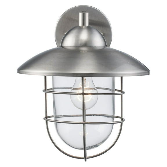 4371 ST-Trans Globe Lighting-One Light Outdoor Wall Lantern  Stainless Steel Finish with Clear Glass