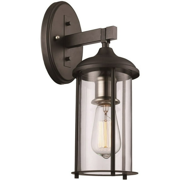 50231 BK-Trans Globe Lighting-Blues - 15.5 Inch One Light Outdoor Wall Lantren-Black/Brushed Nickel Finish