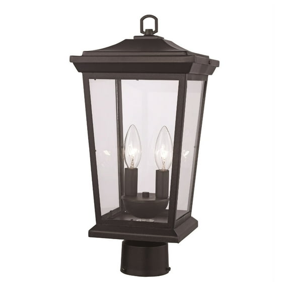 Trans Globe Lighting 50777 Turlock 2 Light 12" Tall Outdoor Pier Mount Post Light - Black