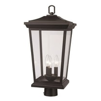 Trans Globe Lighting 50778 Turlock 3 Light 15" Tall Outdoor Pier Mount Post Light - Black