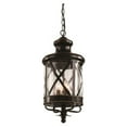 thumbnail image 1 of Three Light Rubbed Oil Bronze Clear Seeded Glass Hanging Lantern, 1 of 2
