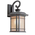 thumbnail image 1 of One Light Black Tea Stained Linen Glass Wall Lantern, 1 of 2