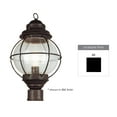 thumbnail image 1 of One Light Black Clear Seeded Glass Post Light, 1 of 2