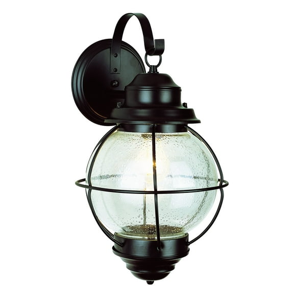 One Light Black Clear Seeded Glass Marine Light