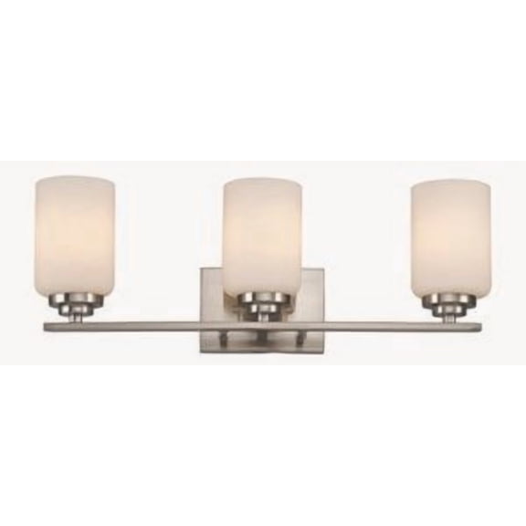 70523 BN-Trans Globe Lighting-Mod Space - Three Light Bath Bar Brushed Nickel Finish with White