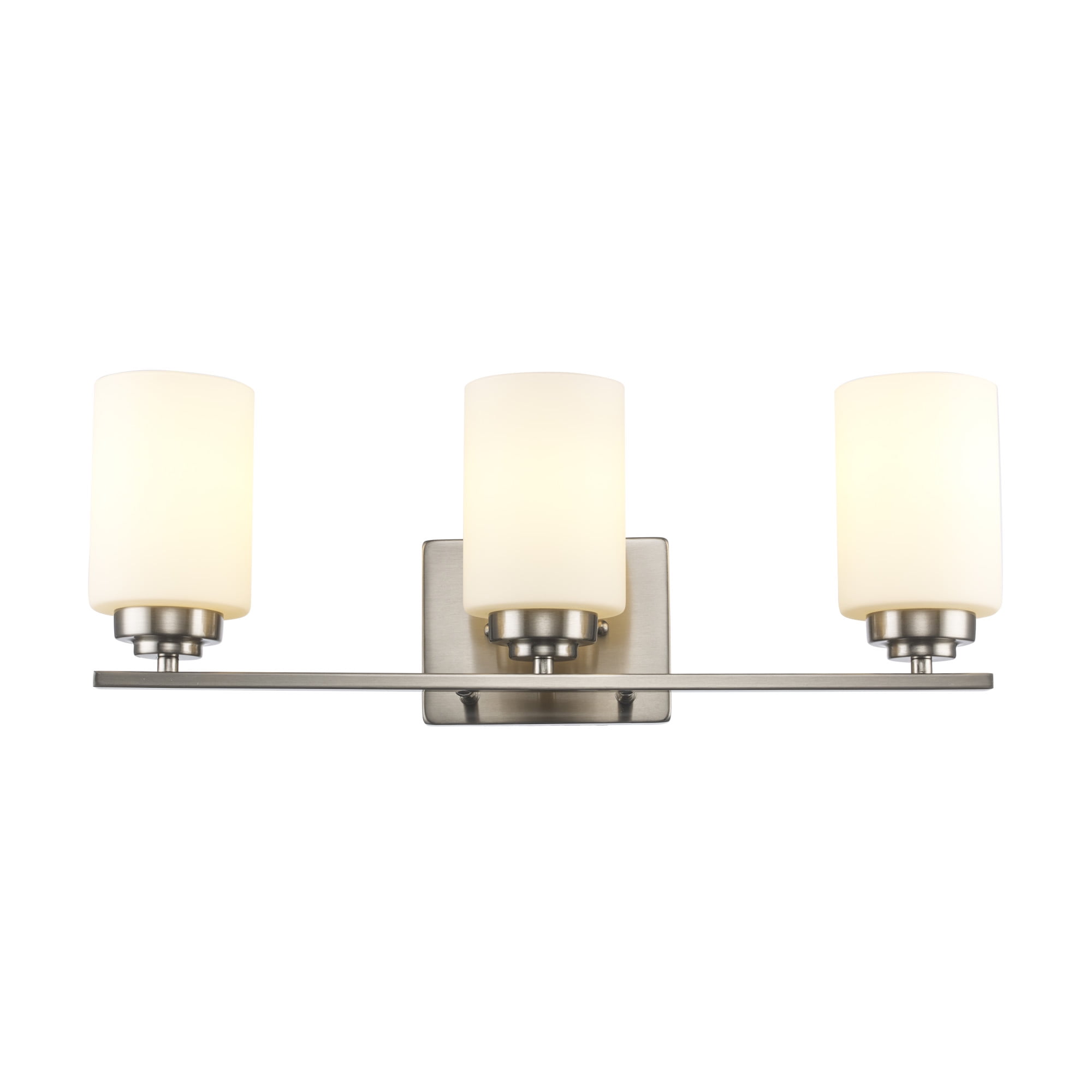 Mod Space Industrial 3-Light Brushed Nickel Bathroom Vanity Light
