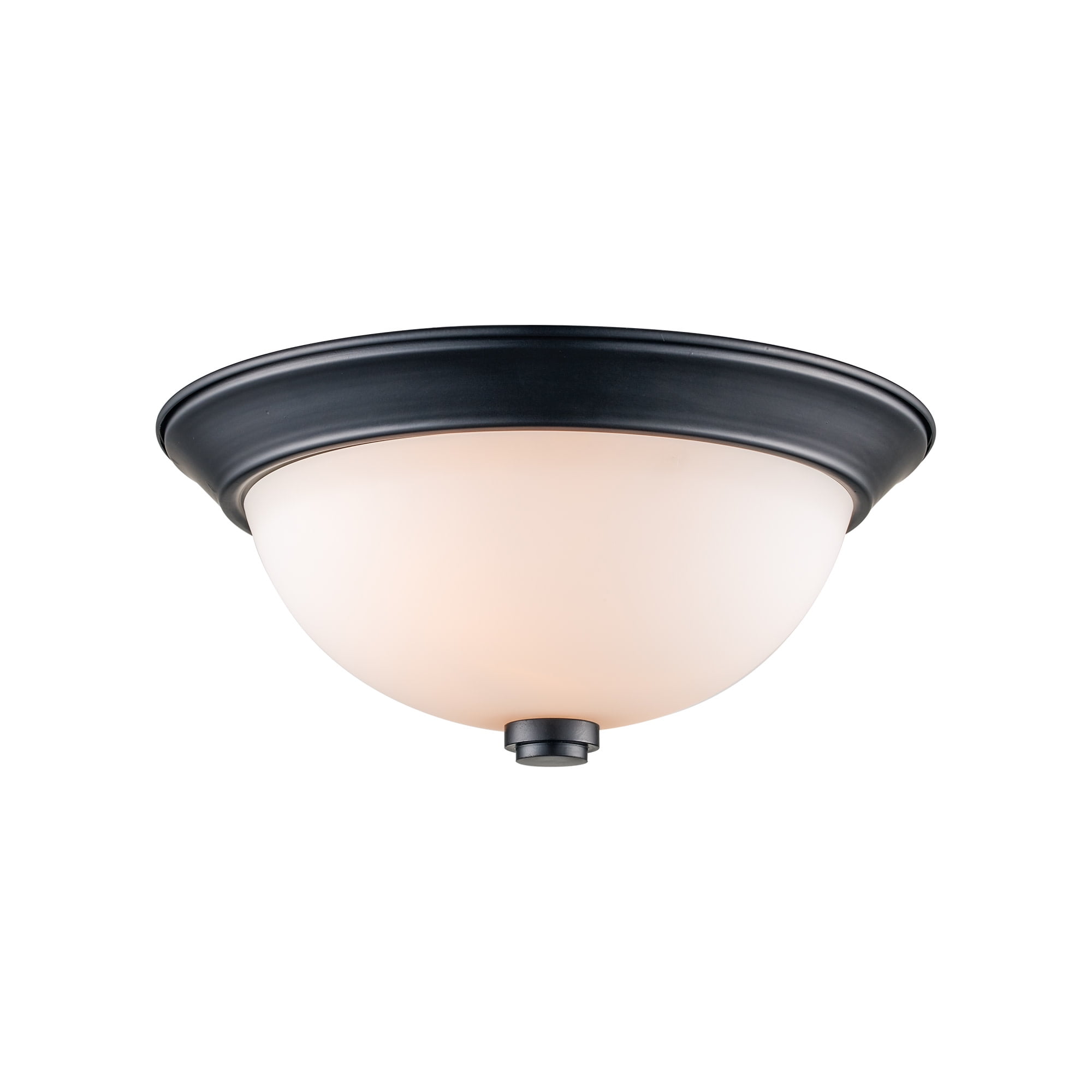 Mod Pod 13" Black Frosted Glass Bowl Flush Mount Ceiling Light