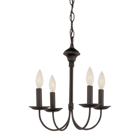 Colonial Candles 4 Light Chandelier In Black