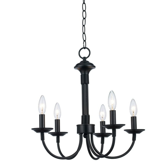 Five Light Black Up Chandelier