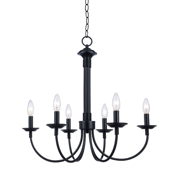 Six Light Black Up Chandelier