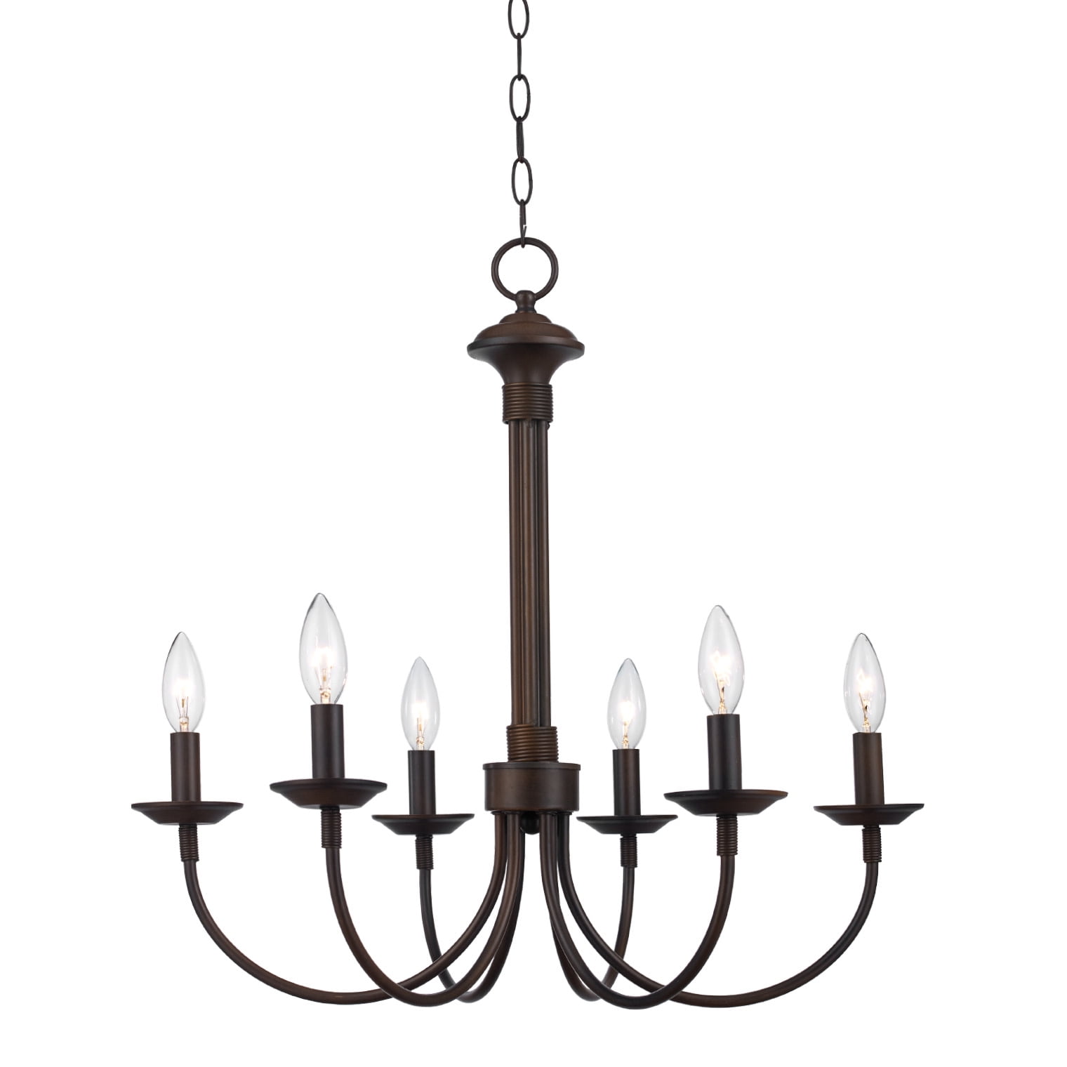 Colonial Elegance 27" Outdoor Candle-Inspired Bronze Chandelier